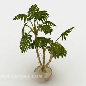 Innenhof dekoriertes Bonsai-3D-Modell