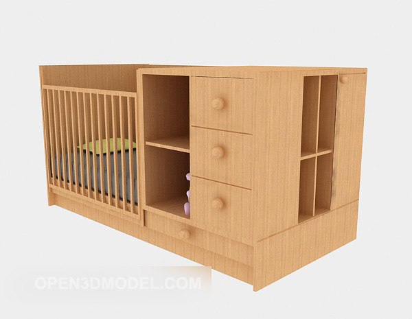 Cradle Bed With Cabinet Combination