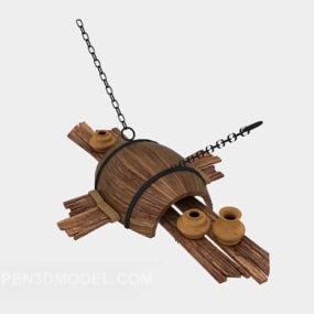 Wine Wooden Barrel Break 3d model