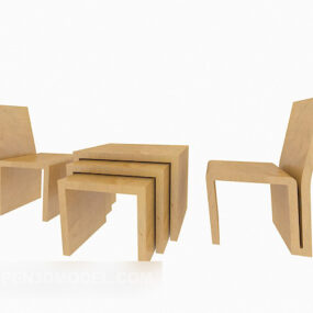 Creative Minimalist Table Chair 3d model
