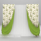 Green flower curtain furniture