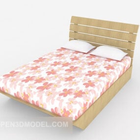 Crushed Wood Double Bed 3d model