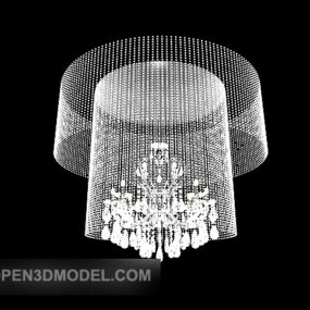 Modelo 3d de lustre redondo de cristal