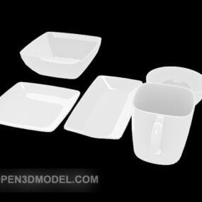 Modello 3d dell'apparecchio in ceramica per tazza e ciotola