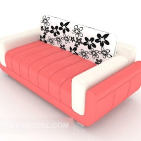 Cute Pink Sofa 3d model