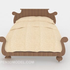 Söpö puinen sänky 3d-malli