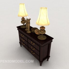 Dark Wood Europeanantique Cabinet 3d model