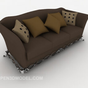 Dark European Multi Seaters Sofa Design 3d model