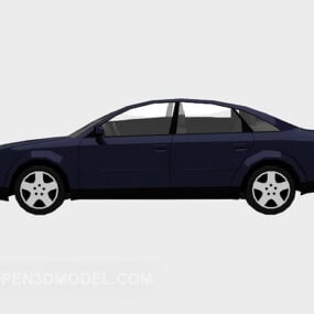 Modelo 3d del coche azul oscuro
