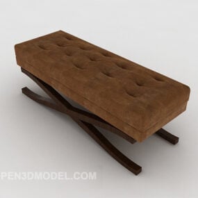 Taburete de sofá marrón oscuro modelo 3d