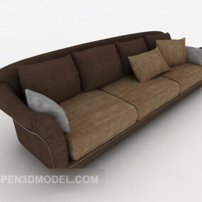 Dark Minimalist Multi Seaters Sofa Design 3d model