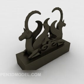 Mörk minimalistisk figurdekoration 3d-modell