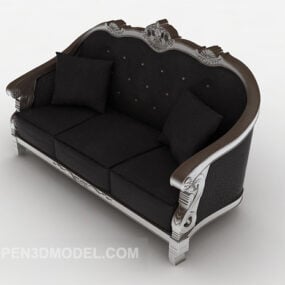 Dunkles Mehrsitzer-Sofa-Design, 3D-Modell