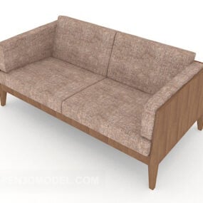 Dark New Chinese Double Sofa Furniture 3d model
