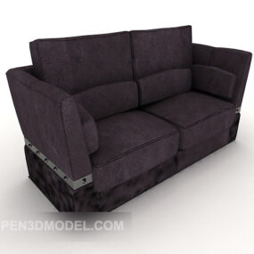 Dark Purple Double Sofa 3d model