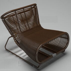 Dark Rattan Chair Outdoor 3d model