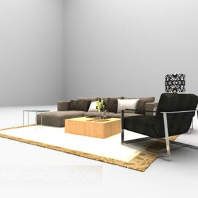 Dark Sofa Combination Furniture 3d model