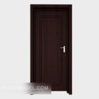 Model 3d drzwi z ciemnego drewna litego