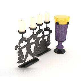 Kerzenständer im Glasbecher 3D-Modell