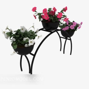 Dekorativní design květinového stojanu 3D model