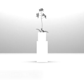 Decorative Plant With Cylinder Stand 3d model