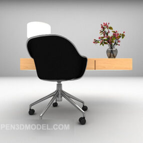 Wood Desk Chair Furniture Full Set 3d model