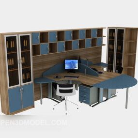 Desk, Office Cabinet Combination 3d model