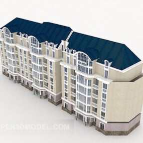 Modelo 3d de edifício de apartamentos clássico europeu