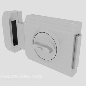 3д модель дверного замка серебристого цвета