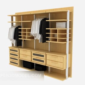Door-less Open Wardrobe Furniture 3d model