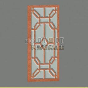 चीनी लकड़ी के दरवाजे विंडोज़ फ्रेम 3डी मॉडल