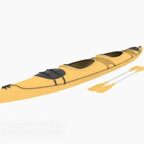 Modello 3d di kayak a remi doppio