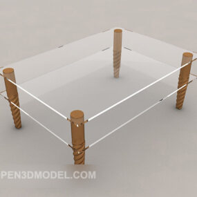Mesa de centro con doble acristalamiento modelo 3d