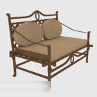 Sofa dwuosobowa z litego drewna w stylu vintage