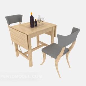 Tuplapöytä ja tuoli -yhdistelmä 3D-malli