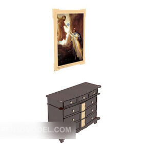 Drawer Hall Cabinet Furniture 3d model