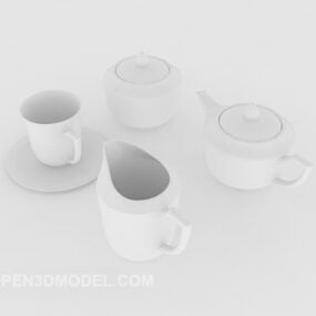 Porselen Bardak Yığını Sofra Takımı 3D model