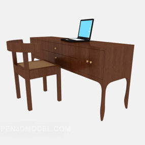 Office Furniture Work Desk Wooden 3d model