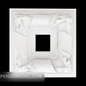 Decor Of Rectangular Plaster Plate 3d model