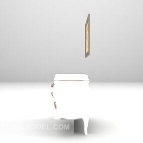 Edge Classic White Cabinet Furniture Modello 3d
