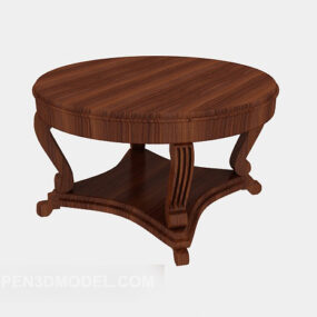 Elegante mesa auxiliar de madera maciza modelo 3d