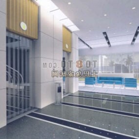 مدل سه بعدی فضای داخلی لابی آسانسور