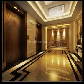 Hotel Elevator Lobby Interior 3d model