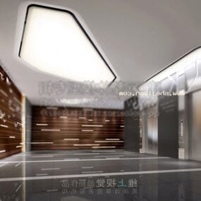Modello 3d interno del corridoio del porto dell'ascensore