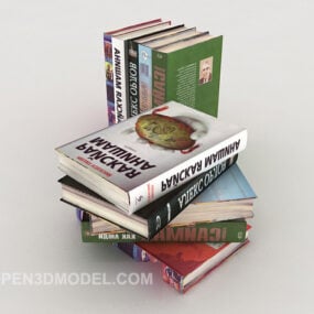 English Book Stack 3d model