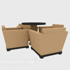 Стіл і стільці для розваг і відпочинку 3d модель