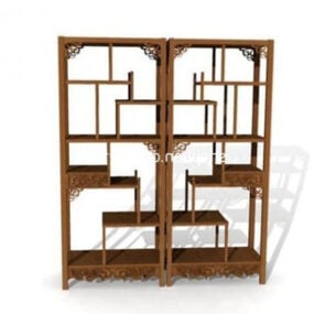 کابینت تالار ورودی مدل سه بعدی چوبی