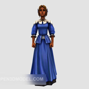 Dame de personnage antique européenne modèle 3D