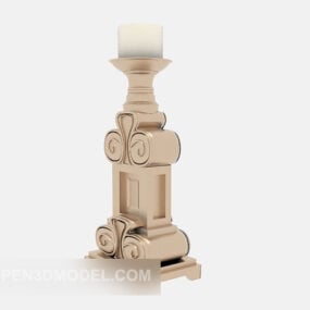 ヨーロッパのヴィンテージ石の燭台ランプ 3D モデル