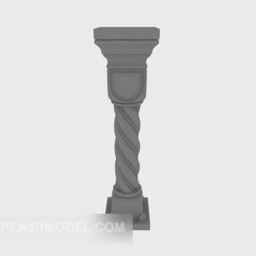 柱ベース付きローマ建設柱3Dモデル